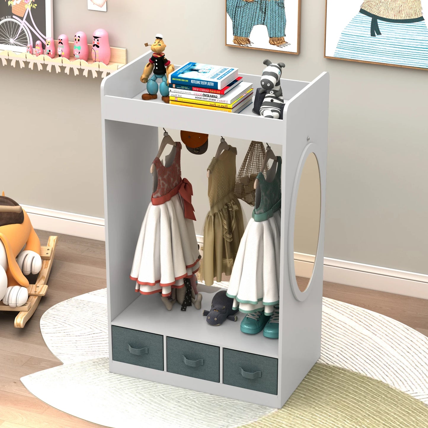 Armoire - Miroir - Rangement de vêtements - Placard - La Mode Escape