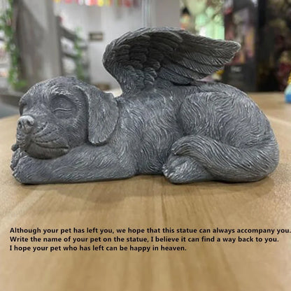 Resin Angel Dog Cat Statue Garden - La Mode Escape