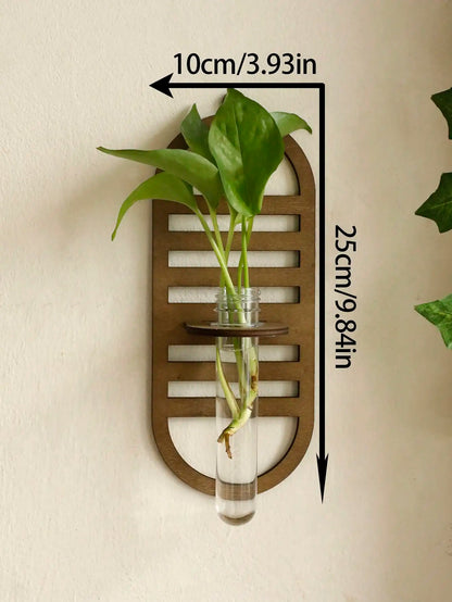 Jardinière murale pour plantes d'intérieur - Décoration murale en bois Boho - Jardinière suspendue - Décoration de la maison - Vases muraux pour fleurs séchées - La Mode Escape