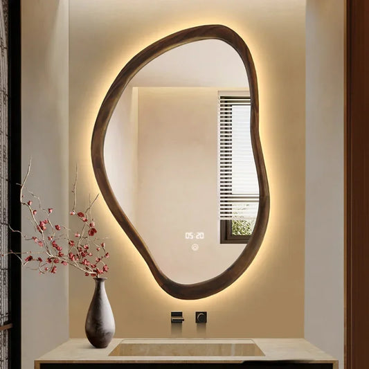 Espejo grande con luz LED para joyero de pared personalizado - La Mode Escape