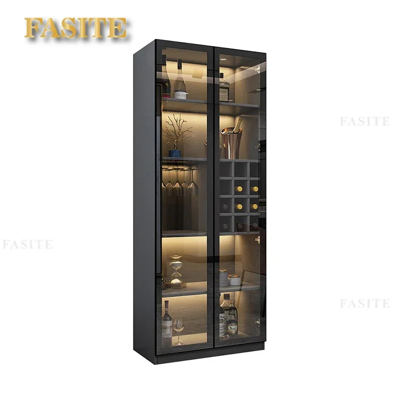 Glass Door Wine Cabinet Modern Simple - La Mode Escape