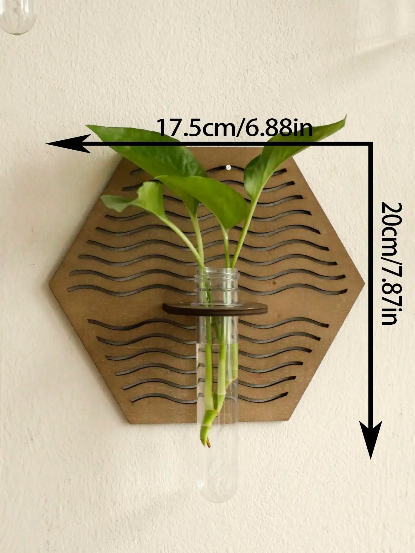 Jardinière murale pour plantes d'intérieur - Décoration murale en bois Boho - Jardinière suspendue - Décoration de la maison - Vases muraux pour fleurs séchées - La Mode Escape