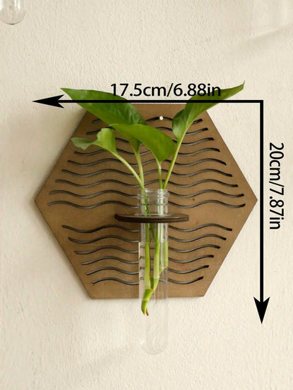 Jardinière murale pour plantes d'intérieur - Décoration murale en bois Boho - Jardinière suspendue - Décoration de la maison - Vases muraux pour fleurs séchées - La Mode Escape