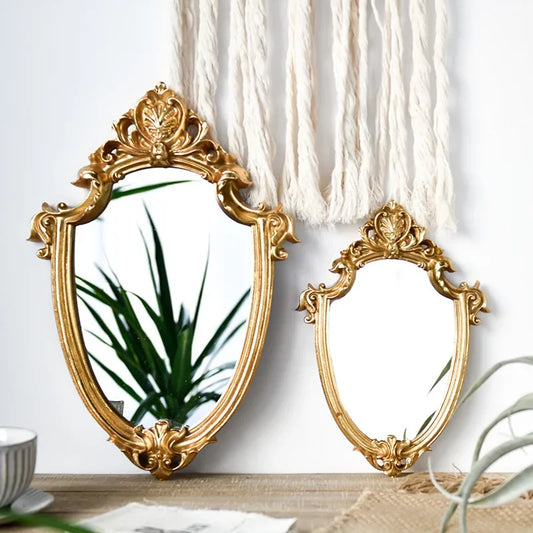 Vintage Makeup Mirror Gold Frame Decorative - La Mode Escape