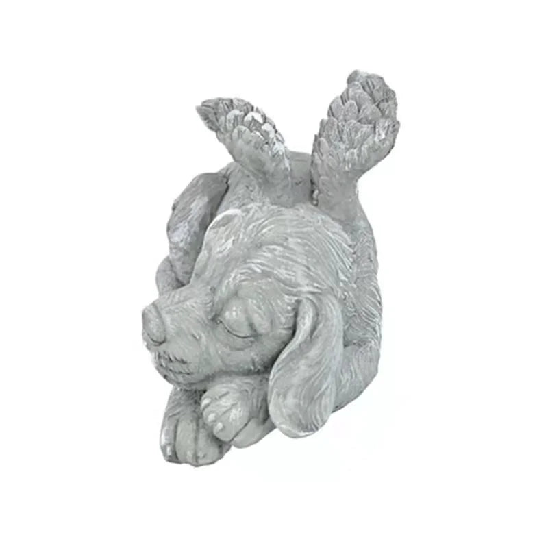 Resin Angel Dog Cat Statue Garden - La Mode Escape