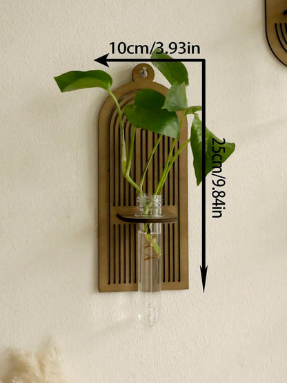 Jardinière murale pour plantes d'intérieur - Décoration murale en bois Boho - Jardinière suspendue - Décoration de la maison - Vases muraux pour fleurs séchées - La Mode Escape